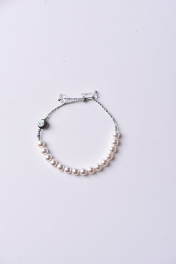 Cancer Sparkle Cord Bracelet - Shell Pearl & Clear Quartz