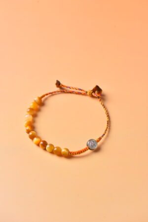 Leo Sparkle Cord Bracelet - Golden Tiger's Eye & Golden Rutilated Quartz