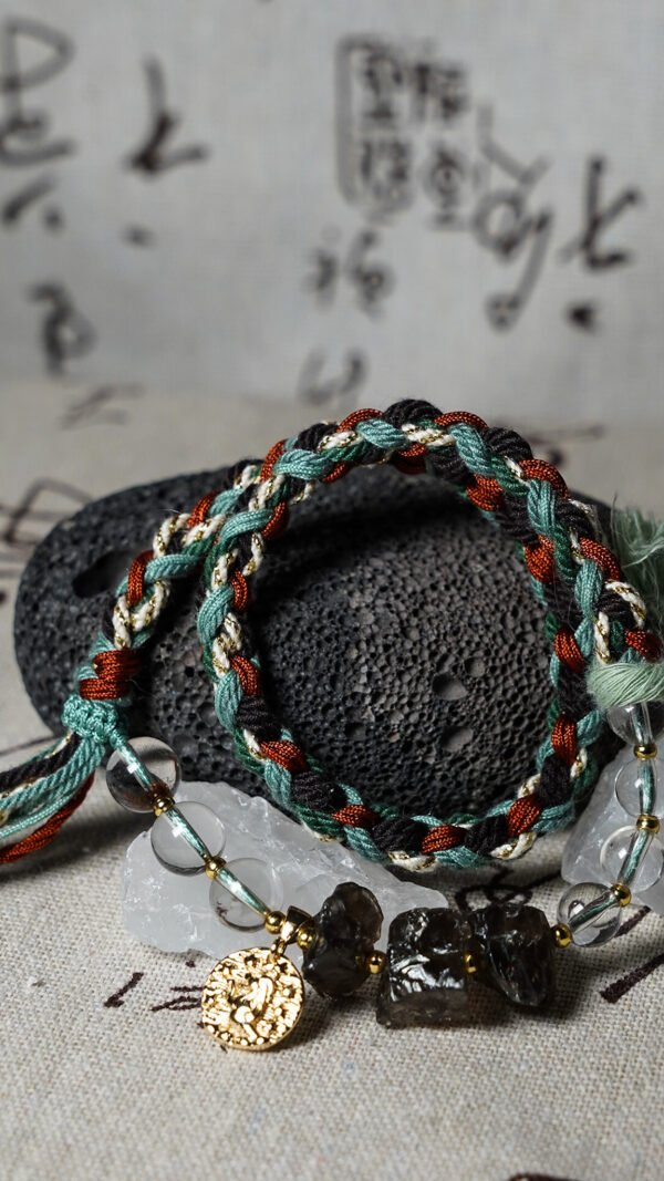 Capricorn Earth-Weaved Steadfast Bracelet - Deep Brown & Forest Green