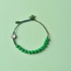 Taurus Sparkle Cord Bracelet - Green Jade & Green Crystal