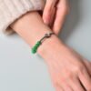 Taurus Sparkle Cord Bracelet - Green Jade & Green Crystal