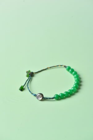 Taurus Sparkle Cord Bracelet - Green Jade & Green Crystal Taurus Sparkle Cord Bracelet - Green Jade & Green Crystal
