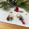 DIY Asymmetric Christmas Earrings - Ancient Glass & Amber Jasper