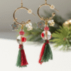 Festive Ancient Glass Transparent Bead Earrings - Christmas Edition