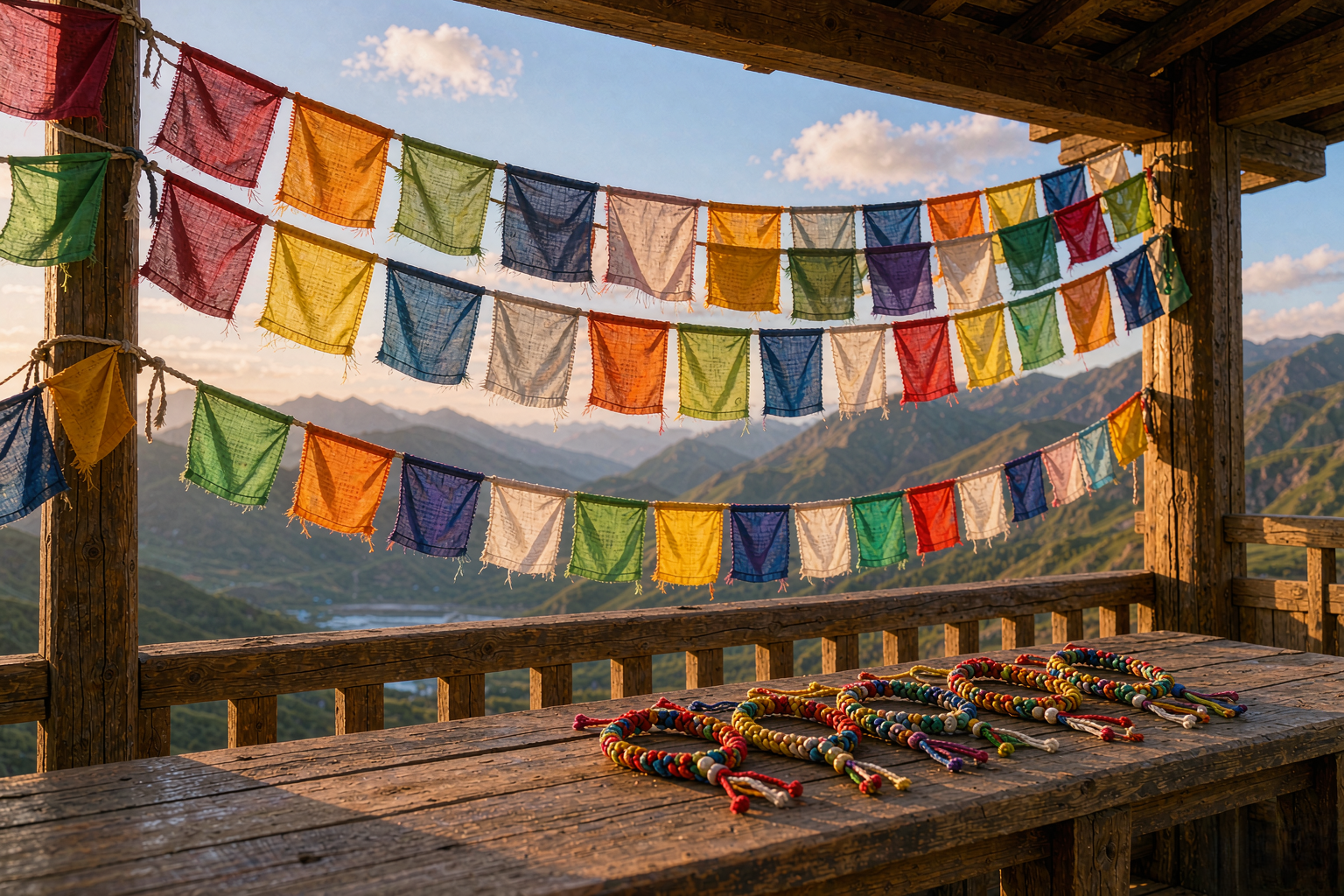 handwoven jewelry palette in prayer-flag colors — Tibetan-Inspired by TibetanTwist